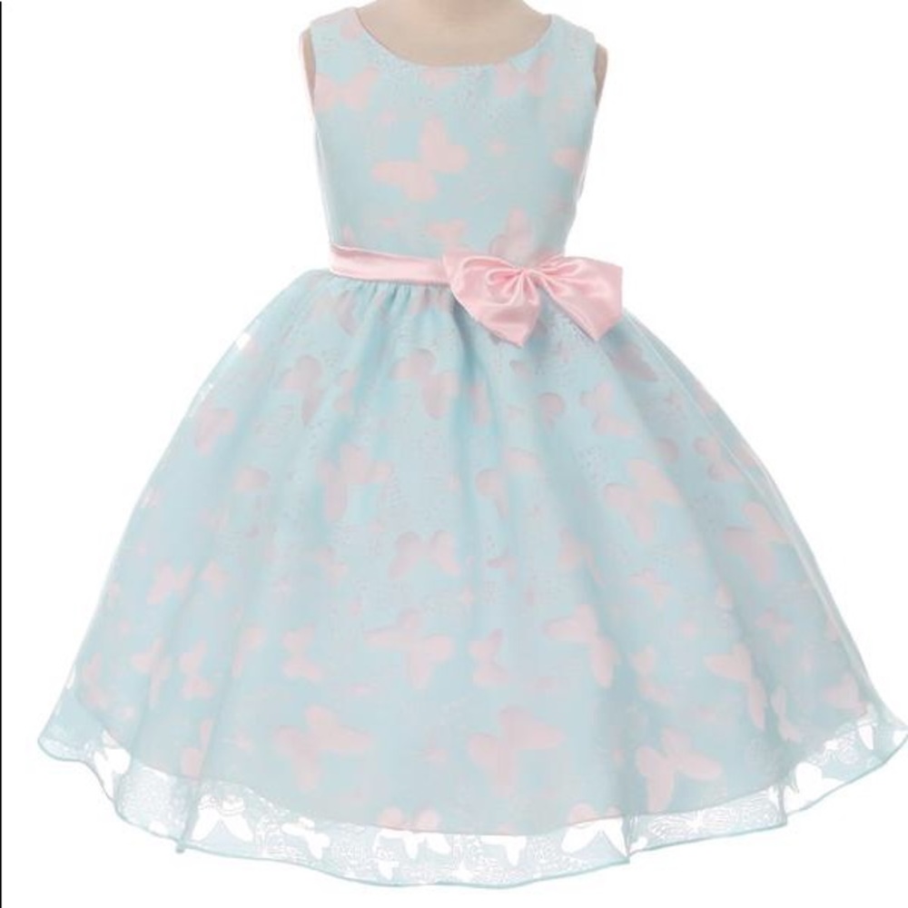 Butterfly burnout organza dress